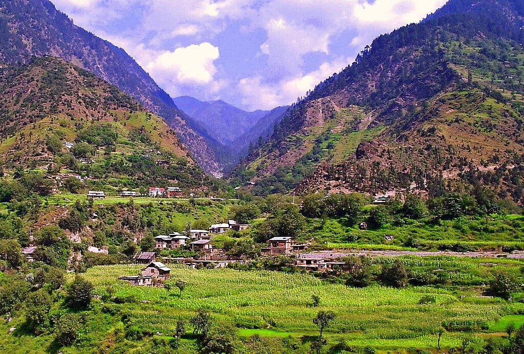 Lush green valley in Pahalgam, Kashmir