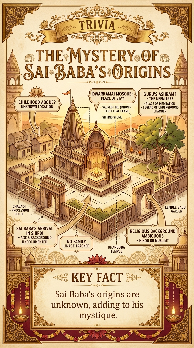 The Mystery of Sai Baba's Origins Infographic